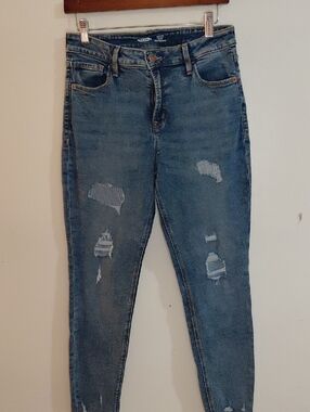 Old Navy Distressed Blue Skinny Jeans